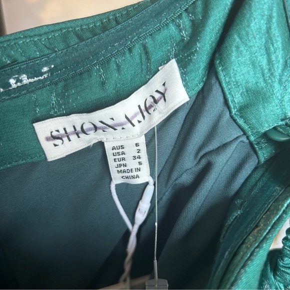 SHONA JOY x Free People Rosemary Green Ruched Miramare Mini Dress - Picture 6 of 12